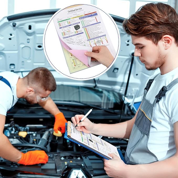 Colarr 540 Sheets 8 1/2" x 11 3/4" Multi Point Vehicle Inspection Report Form 3 Part Carbonless Form Vehicle Checklist Inspection Snap-Out Repair Report Maintenance Log for Fleet Auto Truck Driver