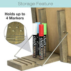 Excello Global Products Rustic Tabletop Chalkboard: Includes 4 Liquid Chalk Markers Magnetic Eraser - Adjustable Small Magnetic Board Kitchen Sign - Vintage Decoration Countertop Memo - 15"x11" Inches