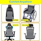 kingphenix Car Seat Cushion with Lumbar Support Pillow: Enhanced Comfort Memory Foam Design for Pain Relief, Ideal for Drivers and Office Use - Ergonomic Lumbar Comfort for Long Sitting - Dark Grey