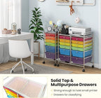 Giantex 12 Drawer Rolling Storage Cart Tools Scrapbook Paper Office School Organizer (Multicolor)