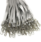 Beebel Grey Lanyard Bulk Lanyards for Id Badges Flat Lanyard with Badge Clip Swivel Hook 100 Pack