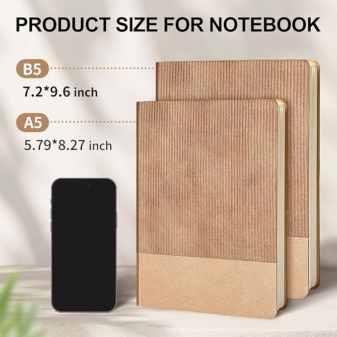 TSFPapier Lined Journal Notebook for Work College Ruled Note Book 5.79"x8.27" A5 PU Leather Daily Journaling 216 Pages for Women Men Writing Home School Supplies Business (RoseGold)