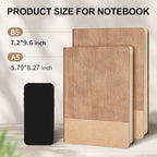 TSFPapier Lined Journal Notebook for Work College Ruled Note Book 5.79"x8.27" A5 PU Leather Daily Journaling 216 Pages for Women Men Writing Home School Supplies Business (RoseGold)