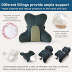 Ailuteie Lumbar Support Pillow(Pat. Pend) for Lower Back Pain Relief – Multi-Functional Ergonomic Lumbar Cushion, Reading Pillow for Office Chair, Car Seat & Sofa,Charcoal Gray