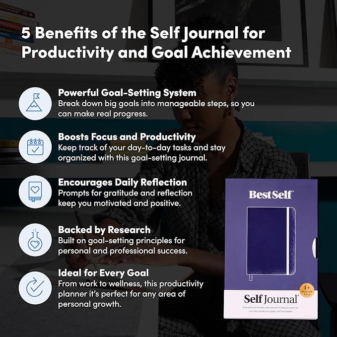 BestSelf 13-Week Self Journal & Goal Planner – Undated Daily ADHD-Friendly Journal for Men & Women | Productivity, Gratitude, Reflection & Habit Tracker | 2026 Life Organizer with Prompts, Coral