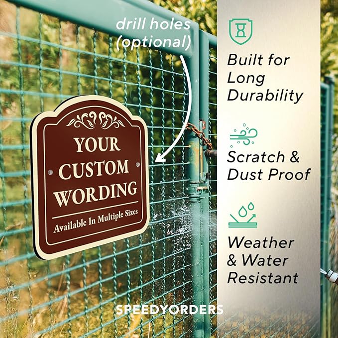 Custom Decorative Outdoor Metal Sign - Personalized Aluminum Driveway Sign, Waterproof, Made In USA - Design 1 Red Brick 18x18 In