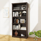 Bevfint Bookshelf, Open Storage 70 Inch Tall 5 Shelf Bookcase, Floor Standing Bookshelves and Bookcases, Book case for Farmhouse Library Office Bedroom Kids, Dark Cherry - 5 Tier
