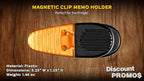 10 Magnetic Memo Holders Set - Large Clip, Plastic - TOrange