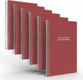 Custom Spiral Notebook Journals with a Maroon Colored Cover - 6 Pack of 5" x 8" – College Ruled, Hard Cover, 50 Sheets Per Book – For Journaling, Office, School Supplies, etc.