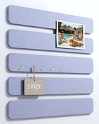 Fluxynara Cork Board Alternative Felt Strip Board 5-Pack 13"x2", Office Pin Board with 35 Push Pins, Adhesive Install for Bedroom Door & Home Office(Soft Periwinkle)