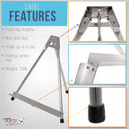 U.S. Art Supply 15" High Aluminum Tabletop Display Easel for Painting (4 Pack), Adjustable Folding Stand - Portable Art Easel for Displaying Canvas, Whiteboards, Posters, Signs, Pictures, Paintings