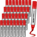 Fuutreo 32 Pcs Jumbo Permanent Markers Bulk Large Chisel Tip Permanent Markers Waterproof Jumbo Pens Quick Drying Office Supplies(Red)