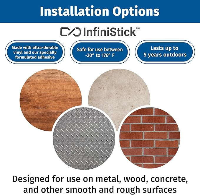 Brimar - 14 x 10" - Recycle Sign - 3.5 Mil InfiniStick™ Vinyl Label - Clear Message - Easy Application