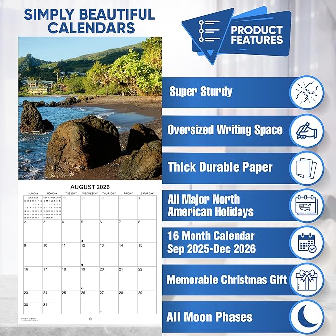 2026 Road to Hana Maui Hawaii Monthly Wall Calendar | Travel Calendar 2025-2026