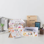 Soul & Lane Floral Collage Decorative Cardboard Boxes with Lids, Set of 3 Memory Boxes for Keepsakes and Photos, Letter Storage for Documents, Scrapbooks, Organizing
