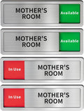 2 Pack Mom Door Sign - Do Not Disturb, Breastfeeding, Slide Door Sign (Brushed Silver, 8" x 2.6")
