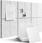Fluxynara Large Felt Bulletin Board 36" x 24"Cork Board Alternative-6 Pack with 40 Safe Removable Adhesive Tabs, Cork Boards for Walls Cork Board for Home Office Classroom Pin Board-Marble Gray