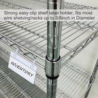 ChanQnTon Plastic Shelf Labels, 60pcs Label Holders with 120pcs Snap Lock Hanging Loops and 60pcs Matched Paper Inserts for Wire Basket,Price Tags,Shelf Tags for Wire Shelving 3.15x1.57inch