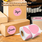 3 Inch Round Color Coding Labels (500 per Roll) - Colored Dot Stickers Round Labels for Inventory, Warehouse, Office Organizing - Pink Circle Stickers