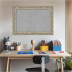 Amanti Art Silver Framed Magnetic Board 20x28 Medium Vision Board for use with Magnets, 100% Metal Sheet to Display Items as Office Decor or for Home Organization in mudroom, Kitchen or Kids Room