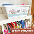 Desk Name Tags for Classroom -25 Student Name Plates for Classroom Kindergarten, Preschool, 1st, 2nd & 3rd Grade, 9x3 Teacher Nameplates for Student Desks & Cubbies, Boho Nametags