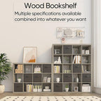 furtble Bookshelf with Storage Bins, 20-Cube Storage Organizer with Back Panels, Modern Bookshelf for Bedroom, Multifunctional Display Cube Bookshelves for Living Room, Bedroom, Home Office