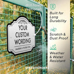 Custom Decorative Outdoor Signs, Personalized Aluminum, Customized Driveway, Waterproof Made in USA, Metallic Silver 42x28 In