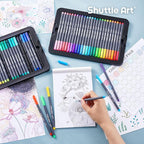 Shuttle Art Fineliner Pens, 100 Colors 0.38mm Fineliner Color Pen Set Fine Line Drawing Pen Fine Point Markers Perfect for Adult Coloring Books Drawing and Journal Art Projects