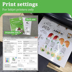 MECOLOUR Clear Sticker Paper for Inkjet Printer -95% Transparent 8.5x11 Inch Vivid Colors, Tear Resistant -20 Sheets
