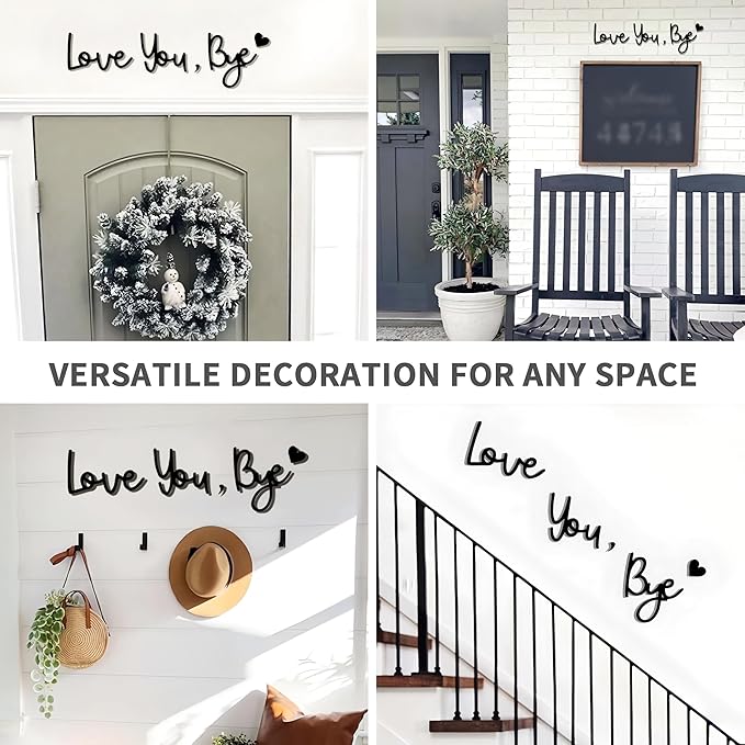 Love You Bye Wood Sign Home Decor,Above Door Topper Decoration,Boho Decor for Window Wall Express Love and Warm for Your Family Lovers,Wall Art Gift Hallway Entryway Door Decorations for House Office