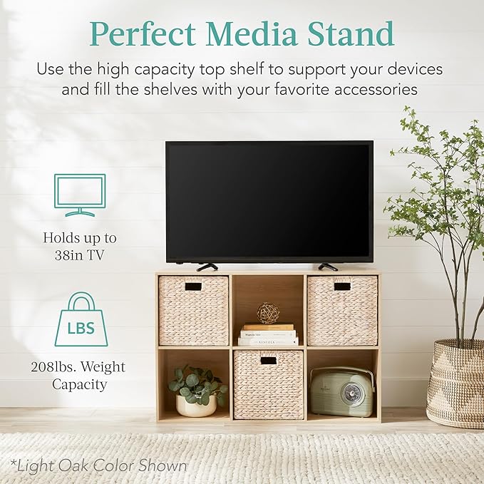 Best Choice Products 6-Cube Storage Organizer, 13.5in Shelf Opening, Bookcase, Display Shelf, Customizable w/ 3 Removable Back Panels – White
