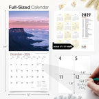 RED EMBER Wonders of the World 2026 Wall Calendar 12 Months | 12" x 24" Open | Thick & Sturdy Paper | Holiday Gift | Nature Calendar 2026