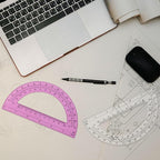 Zonon 36 Pack 6 Inch Plastic Protractor Christian Charity Donation 180 Degrees Pink Blue Clear Protractors for Classroom School Math Teacher Student Office Supplies Christmas Operation Gifts