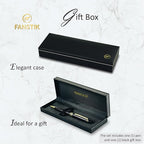 FANSTIK Customized BallPoint pen with name (MADE IN USA), stainless steel, black and gold, luxury engraved pen personalized for men and for women. (BallPoint Black-Gold)