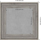 Amanti Art Grey Framed Magnetic Board 17x17 X-Small Vision Board for use with Magnets, 100% Metal Sheet to Display Items as Office Decor or for Home Organization in mudroom, Kitchen or Kids Room