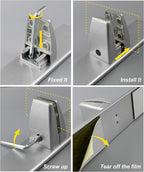 Sneeze Guard Clamp Bracket 4 Pcs Shield Base for Countertops, Heavy Duty Aluminum Partition Stand for Clear Acrylic Desktop Reception
