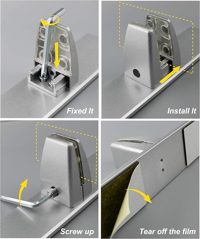 Sneeze Guard Clamp Bracket 4 Pcs Shield Base for Countertops, Heavy Duty Aluminum Partition Stand for Clear Acrylic Desktop Reception