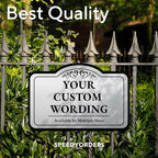 Custom Decorative Outdoor Metal Sign - Personalized Aluminum Driveway Sign, Waterproof, Made in USA - Design 1 Metallic Silver 18x12 In