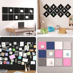 Baysola Large Cork Boards for Walls – 48 x 36 Self Adhesive Felt Wall Tiles, Ideal for Office Black Bulletin Board, Easy to Install Pin Board Photo Board Dart Board Wall Protectors
