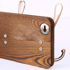 SKOLOO Rustic Pine Wood Wall Coat Rack with 5 Triple Hooks, 16" Hole to Hole, Farmhouse Wall Mounted Coat Rack for Hanging Backpack, Jacket, Hat
