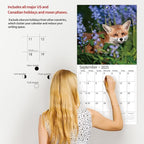 windrio 2026 Wall Calendar, Calendar 2026, July 2025 - December 2026, Wall Calendar Baby Foxes, 12" x 24" Opened,Full Page Months Thick & Sturdy Paper for Calendar Organizing & Planning