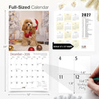 RED EMBER Cockapoos 2026 Wall Calendar 12 Month | 12" x 24" Open | Thick & Sturdy Paper | Holiday Gift | Cute Puppy Dog Calendar 2026