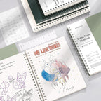 EMSHOI Spiral Notebook Bullet Dotted journal, A5 Dotted Grid Notebook with 300 Pages, 100gsm Thick Paper, Waterproof Softcover Notebook for School Work Writing, 5.7" × 8.22" - Transparent