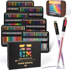 ZSCM Retractable Gel Pen For Adult Coloring, 100 Colors Large Capacity Multicolor Gel Ink Pens, 1 mm Fine Point Smooth Writing Color Pen for Adult Coloring Book Note Taking Aesthetic Art Supplies