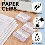NEEWAY Colorful Paper Clips Assorted Sizes, Small and Large Paperclips, 210 Count, 3 Pack of 70 (Light Multicolor)