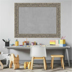 Amanti Art Silver Framed Magnetic Board 25x33 Medium Vision Board for use with Magnets, 100% Metal Sheet to Display Items as Office Decor or for Home Organization in mudroom, Kitchen or Kids Room