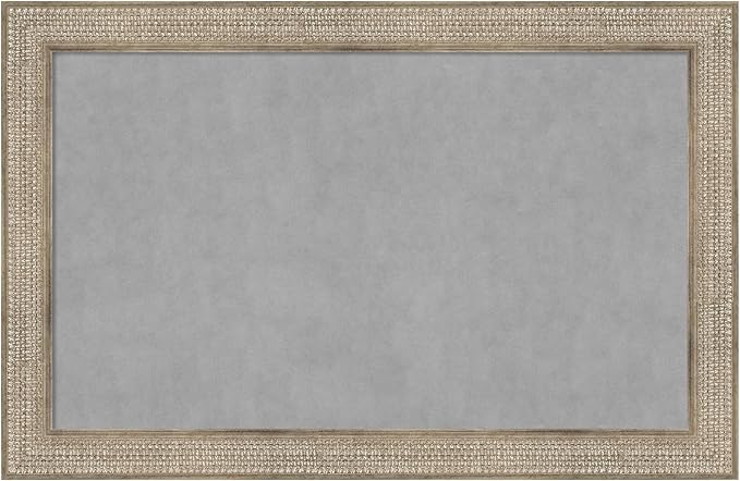 Amanti Art Silver Framed Magnetic Board 30x46 Large Vision Board for use with Magnets, 100% Metal Sheet to Display Items as Office Decor or for Home Organization in mudroom, Kitchen or Kids Room