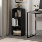 Furinno LUDER Book Shelf, 3-Cube Bookshelf, Bookcase with Open Shelves, 9.3 x 12 x 31.5, for Living Room, Bedroom, Home Office, Blackwood