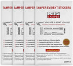ChtepTamper 100 Pieces Total Transfer Tamper-Evident Stickers Security Labels Great for Goods Shipping,Exchange of Agency Files, Privacy Protection or More(Serial Number 0.8 * 2.4inches White)