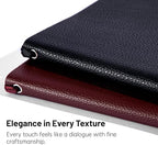 CAGIE Lined Journal Notebook for Men & Women,176 Pages A5 Medium Size Softcover Leather Journals for Writing,Travel,Business,Work & School, 100 GSM Thick Paper (5.7'' x 8.3'') (Black)